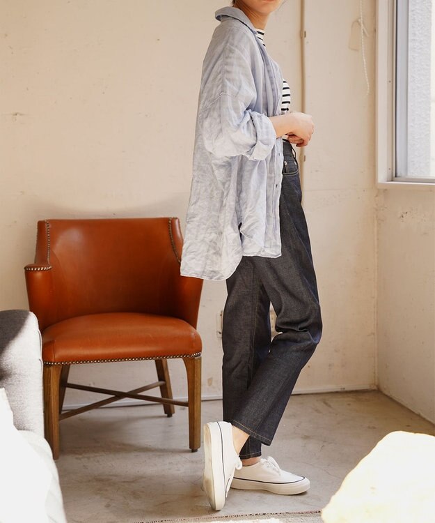 woadblue ＜坪田あさみさんコラボ＞ワイドテーパード  デニムパンツ RIGIDBLUE