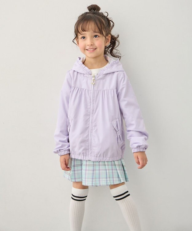ANY KIDS 【フード取り外し/洗濯機可能】撥水加工リバーシブルゾン ラベンダー