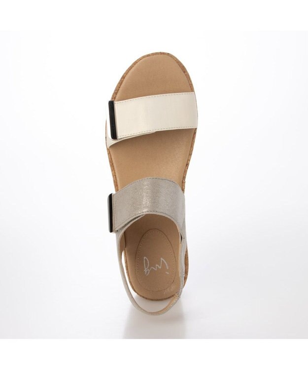 ing <ing>ダブルベルトウエッジサンダル アイボリーコンビ