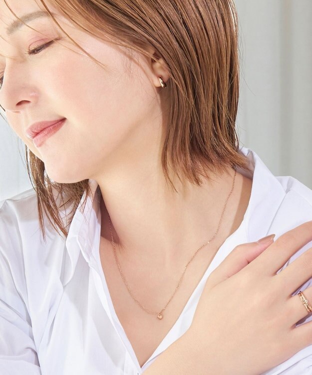 Phoebe 【金属アレルギー対応】シンプルフープスナップイヤリング　シャンパンゴールド シャンパンゴールド