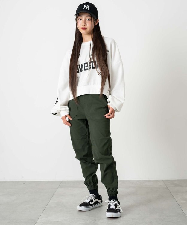 WEGO 【KIDS/ユニセックス着用ITEM】ストレッチベイカーパンツ（JUNIOR） カーキ