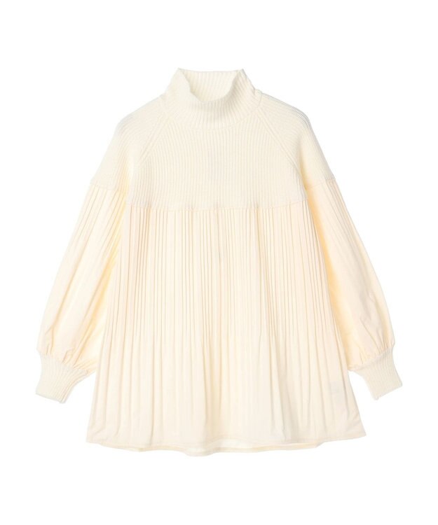 earth music&ecology プリーツフレアニットチュニック Ivory