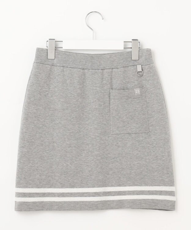 23区GOLF ウォッシャブルで気軽に着られる【WOMEN】モールボーダー ニットスカート ライトグレー系1