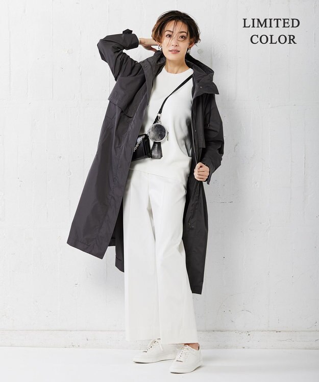 ICB メモリーツイル フーデットコート チャコール系［WEB限定］