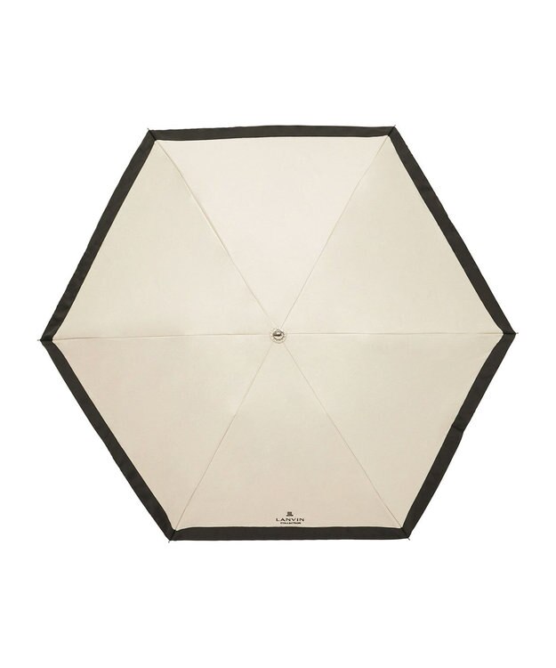 MOONBAT 【晴雨兼用日傘】ランバン コレクション（LANVIN COLLECTION） 折りたたみ日傘 グログランリボン ベージュ