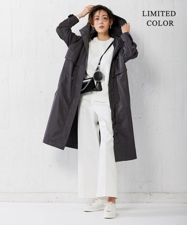 ICB メモリーツイル フーデットコート チャコール系［WEB限定］