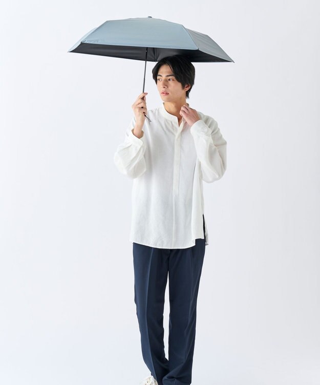 MOONBAT 【遮光100％/超軽量 /雑誌掲載】マジで軽い傘 晴雨兼用折りたたみ日傘 50cm マジカルテックプロテクション ライトグレー