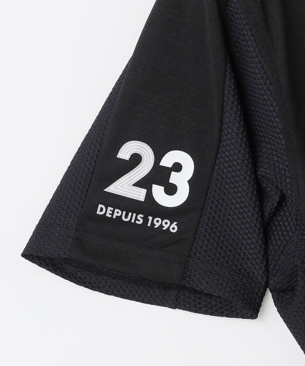 23区GOLF 【MEN】【吸水速乾】ポンチコンビ ポロシャツ ブラック系