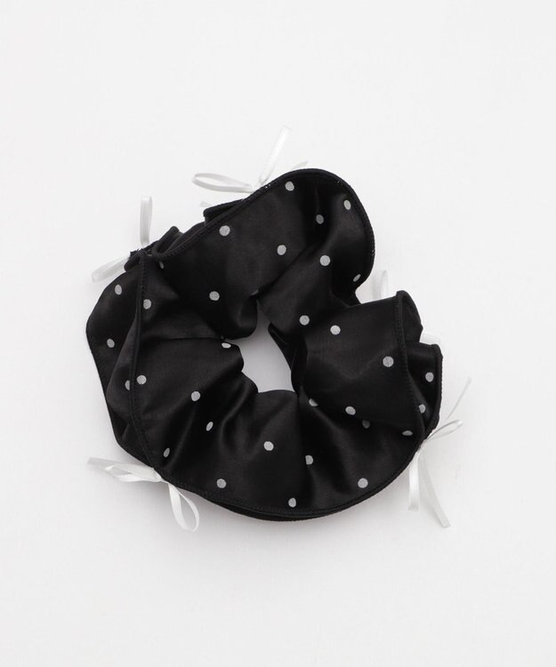 WEGO Lリボンドットシュシュ ブラック