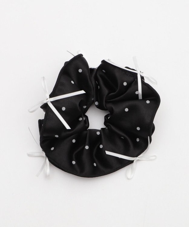 WEGO Lリボンドットシュシュ ブラック