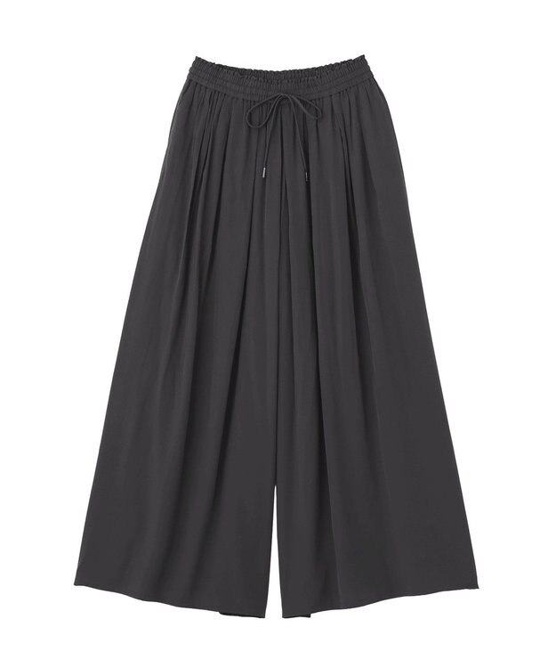 YECCA VECCA 【セットアップ可能】シルキータックワイドパンツ Charcoal Gray