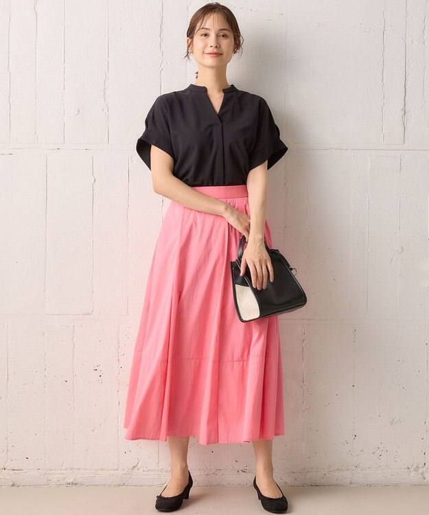 組曲 S 【WEB限定】ライトジョーゼットスキッパー ブラウス ブラック系