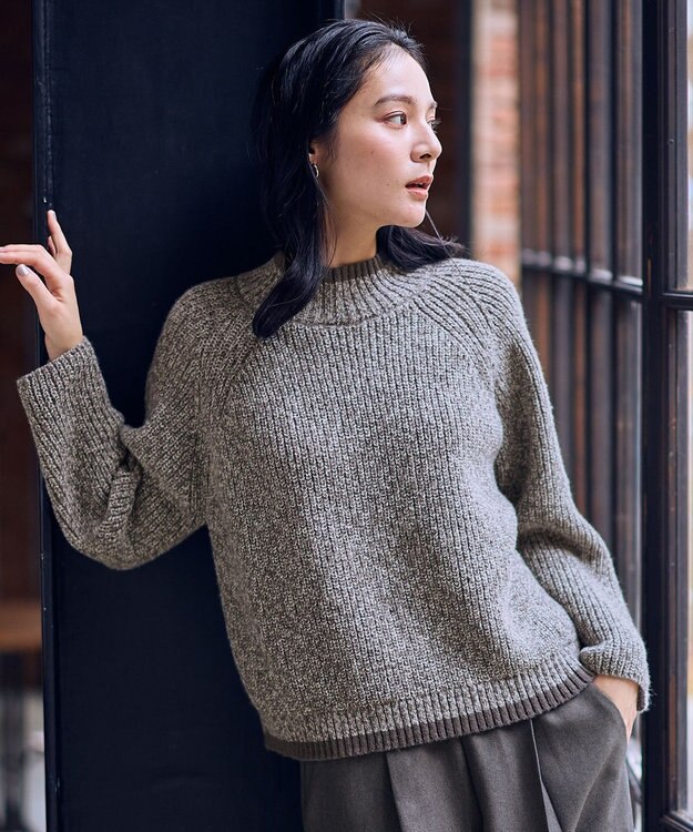 ANY L 【5色展開】バイカラーMIXニット グレーMIX