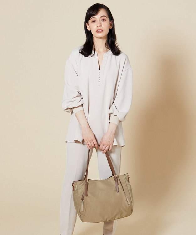 LA BAGAGERIE 【MONICA】ナイロン2WAYトートバッグ Mサイズ ベージュ