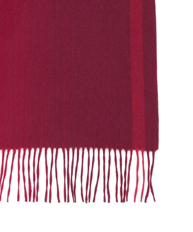 MOONBAT FURLA(フルラ）ウール100％ オンブレー カラーブロック ストール ワイン