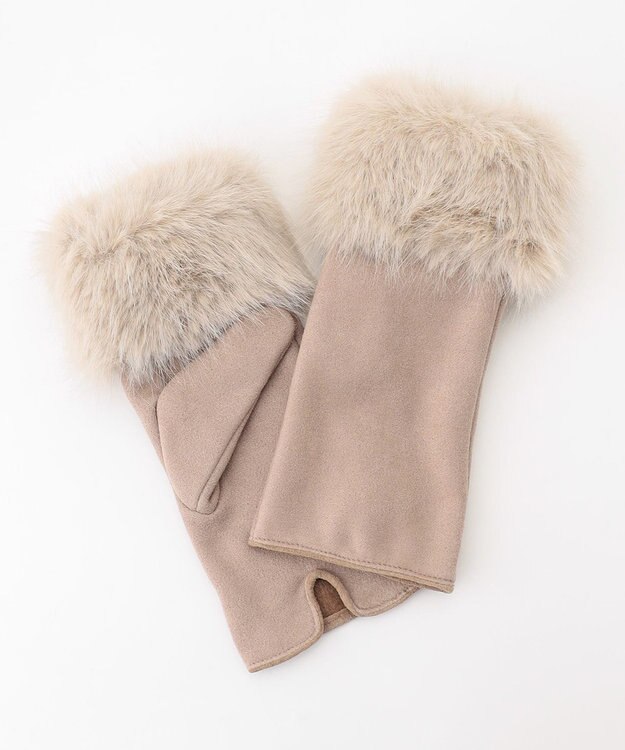 TOCCA 【百田夏菜子さん着用】FAKE SUEDE FUR HANDWARMER 手袋 ベージュ系