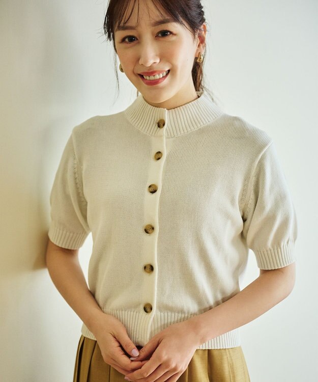 #Newans 〈花乃まりあさんコラボ〉コットンコードカーディガン ホワイト