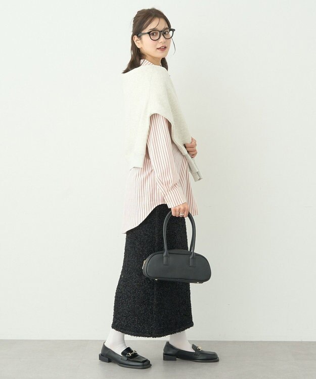 earth music&ecology サッカーストライプシャツ Red