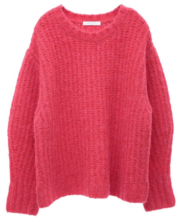 Green Parks ざっくりローゲージニットプルオーバー Pink