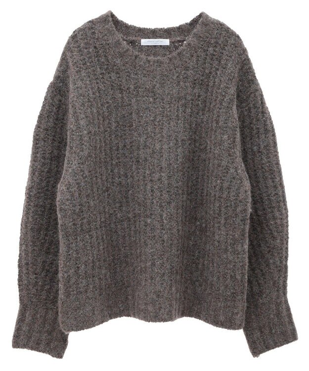 Green Parks ざっくりローゲージニットプルオーバー Brown