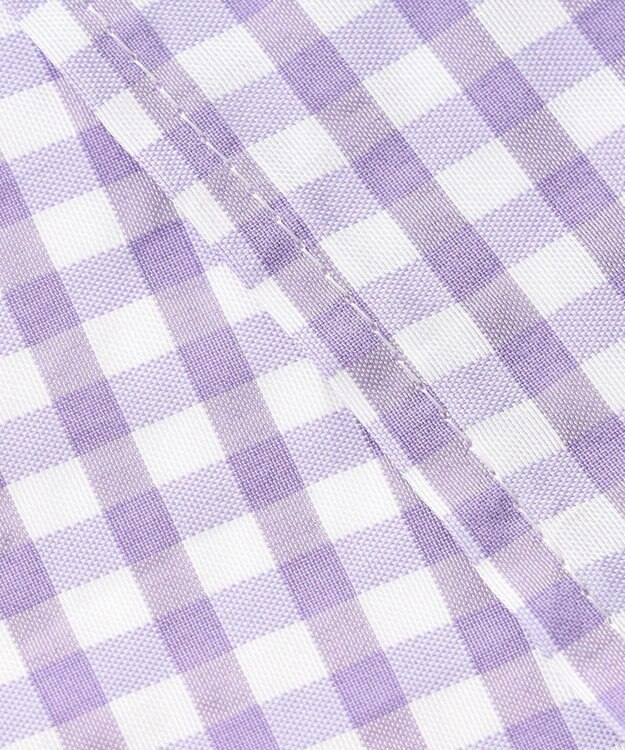 J.PRESS LADIES 【洗える】アセVisギンガム シャツ ブラウス ラベンダー系