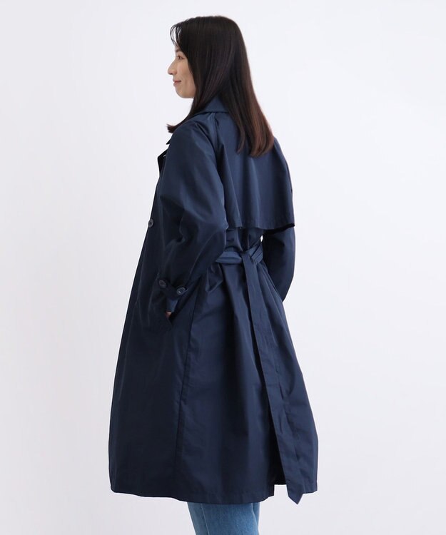 MOONBAT 【撥水】LIGNAGGIO ベルト付トレンチコート ネイビーブルー