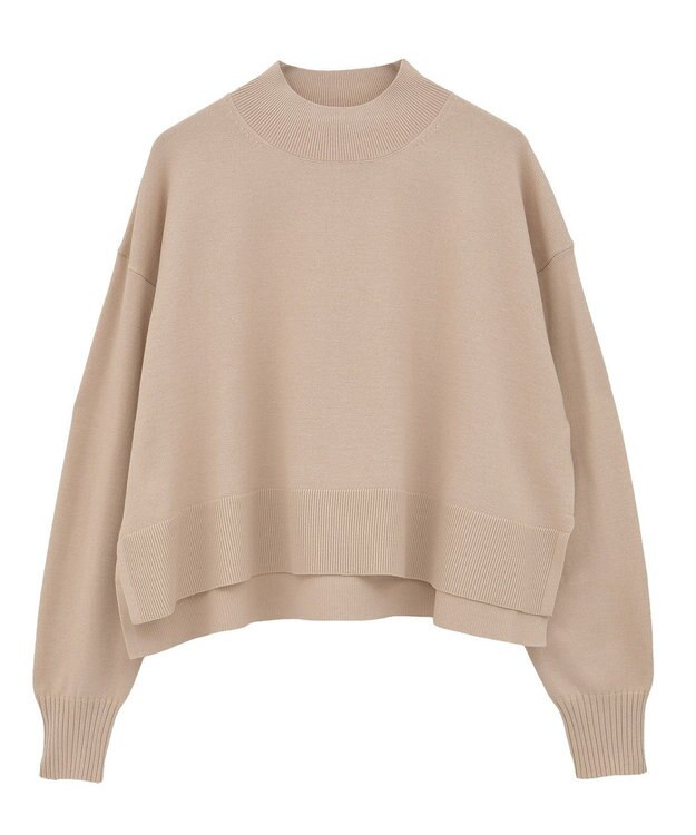 earth music&ecology 【毛玉防止 / 洗濯機洗い可】選べる丈ハイネックニット Beige