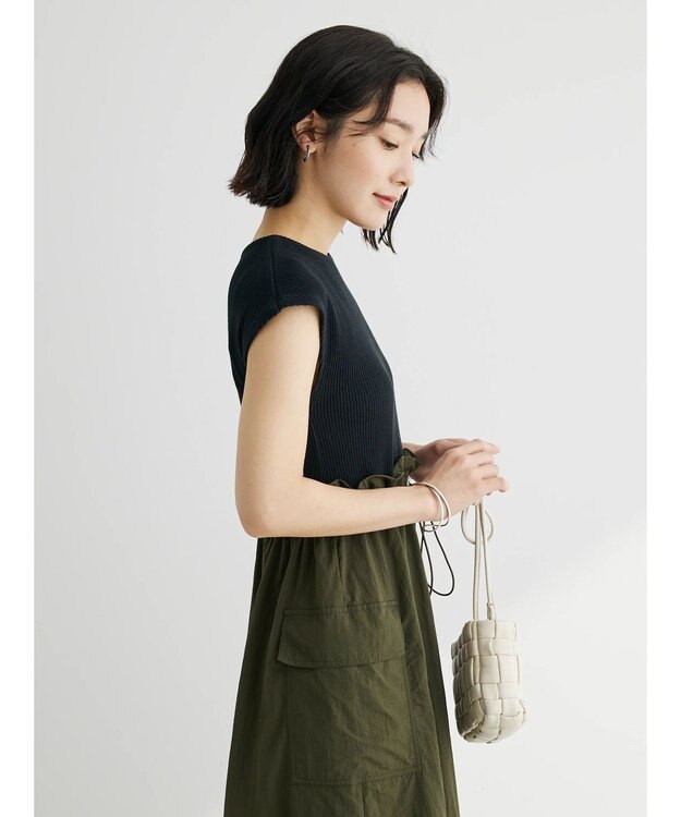 Green Parks ・ＥＬＥＮＣＡＲＥ　ＤＵＥ　リブキリカエワンピ Black