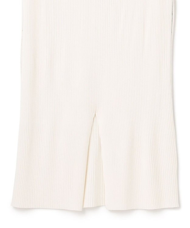 BEIGE， 【洗える】LAURA / Iラインリブスカート Ecru×Black