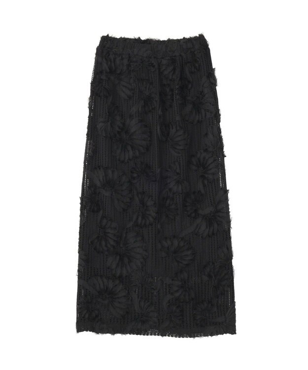Green Parks 刺繍レーススカート Black