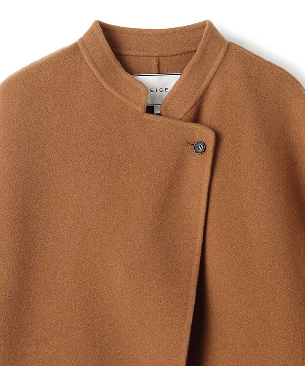 BEIGE， 【andGIRL 秋号掲載】LEMOORE / ウールリバースタンドカラーショートコート Caramel