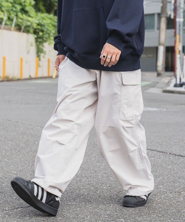 WEGO リップストップ　カーゴパンツ ライトグレー