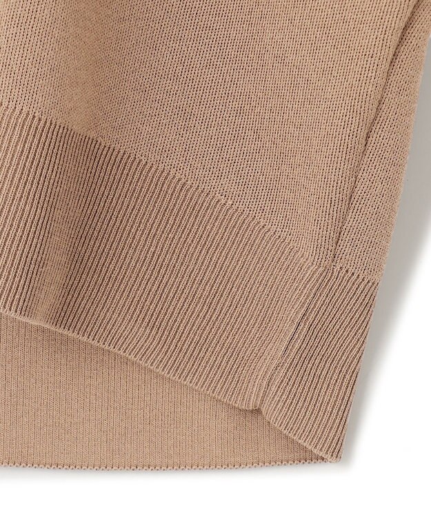 ICB L 【洗える】 コットンポリエステルスムース ニットプルオーバー アンバーベージュ系