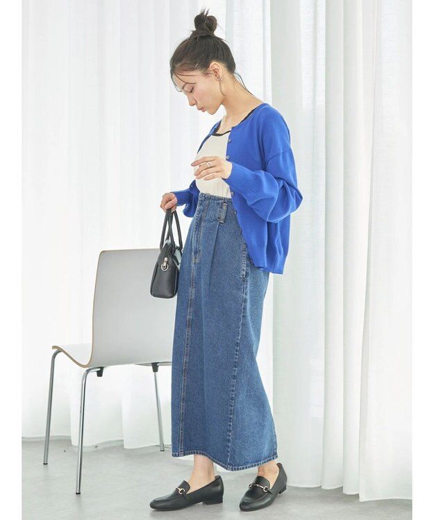 earth music&ecology ＵＶカット加工　ベーシックカーディガン Blue