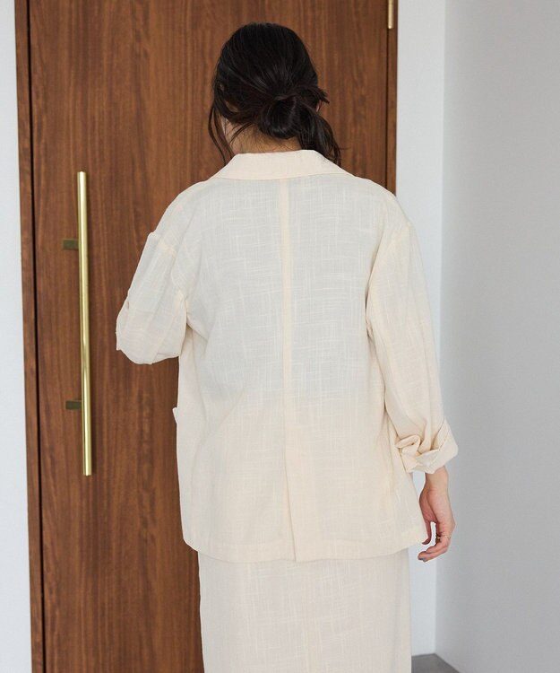 CRAFT STANDARD BOUTIQUE リネンライクオーバーサイズジャケット Ivory