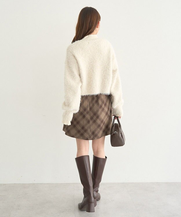 earth music&ecology ミックスカラーラメニットカーディガン Ivory