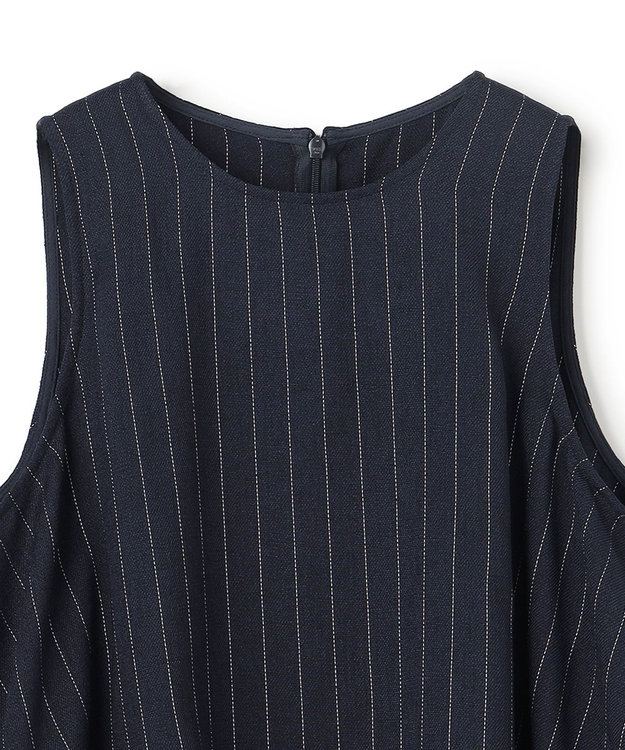 uncrave リネンライクツイル オールインワン ネイビーストライプ