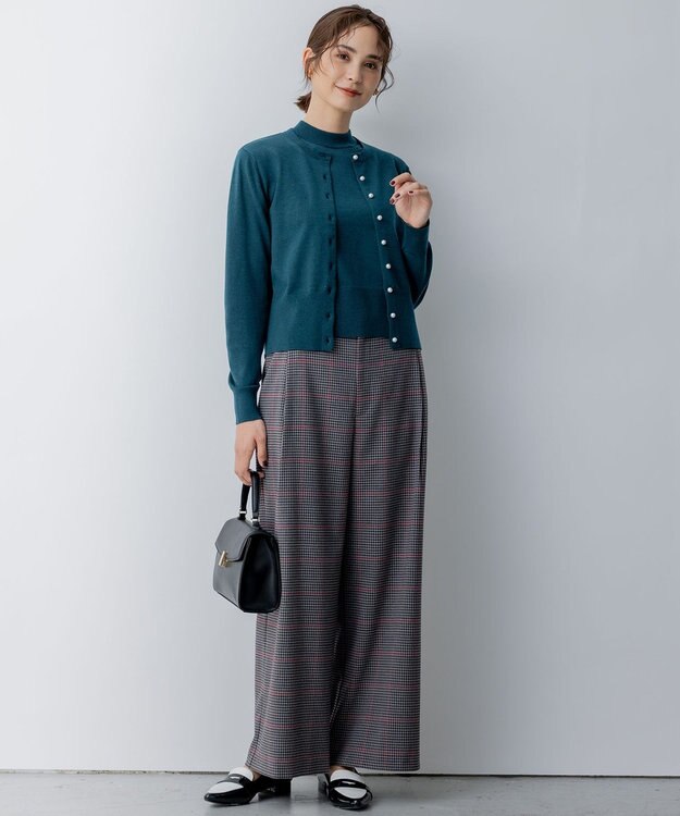 組曲 T/Rツイルストレッチ ワイドパンツ ライトグレー系3