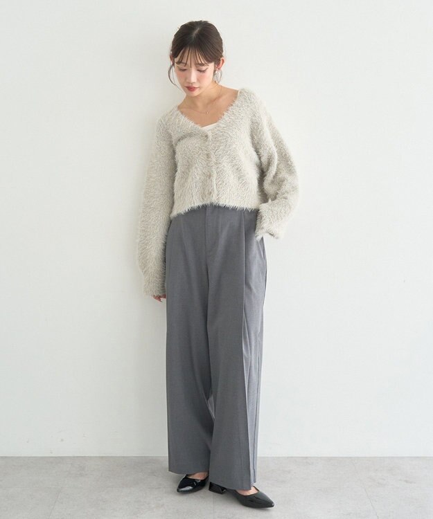 earth music&ecology ミックスカラーラメニットカーディガン Light Blue