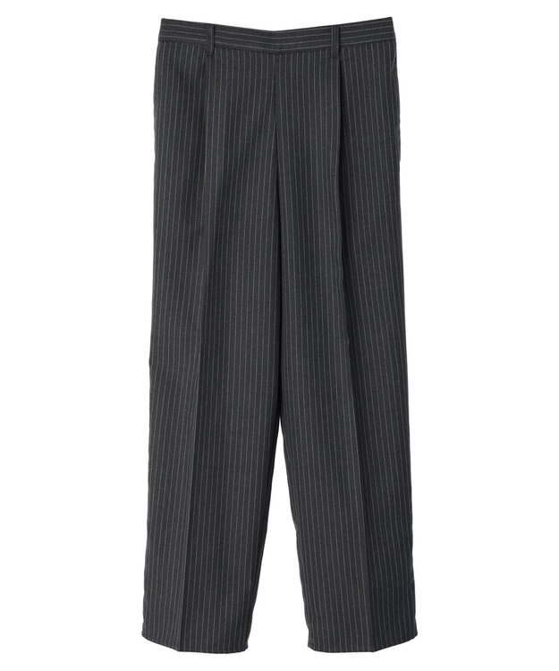 Green Parks 柄テーパードパンツ Stripe Gray