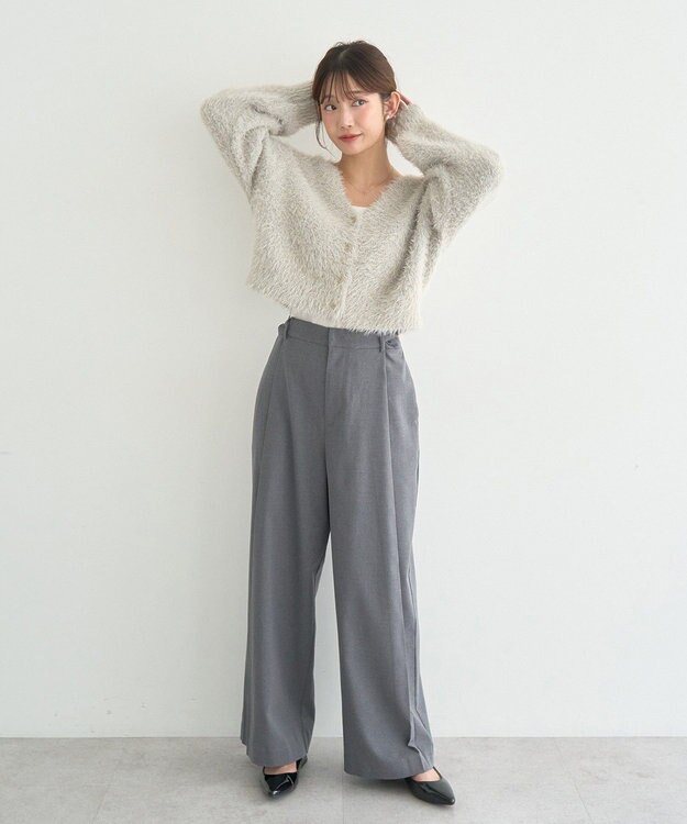 earth music&ecology ミックスカラーラメニットカーディガン Light Blue