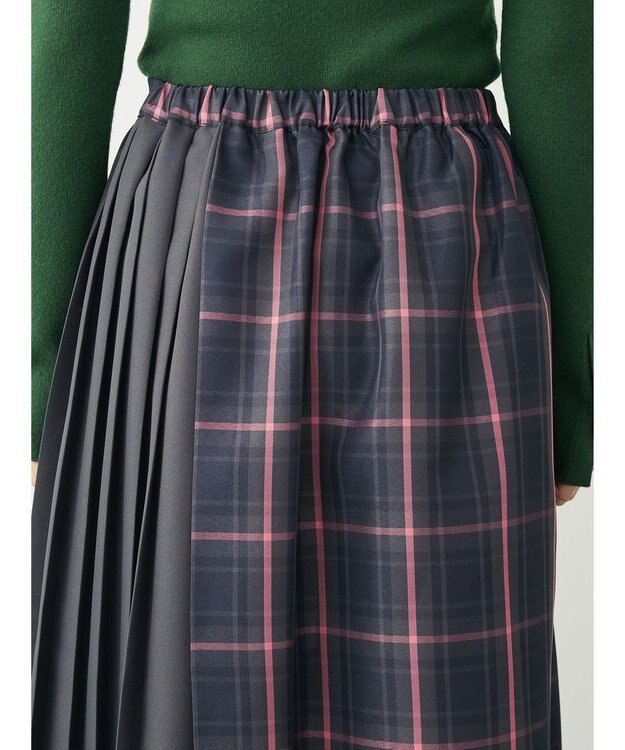 Green Parks アシメサイドプリーツスカート Black