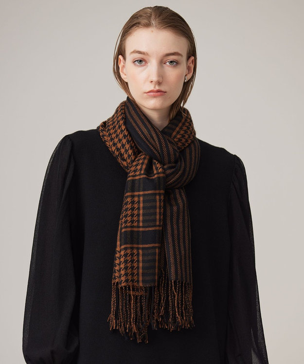 コンビネーションチェックカシミヤストール / ICB | ファッション通販