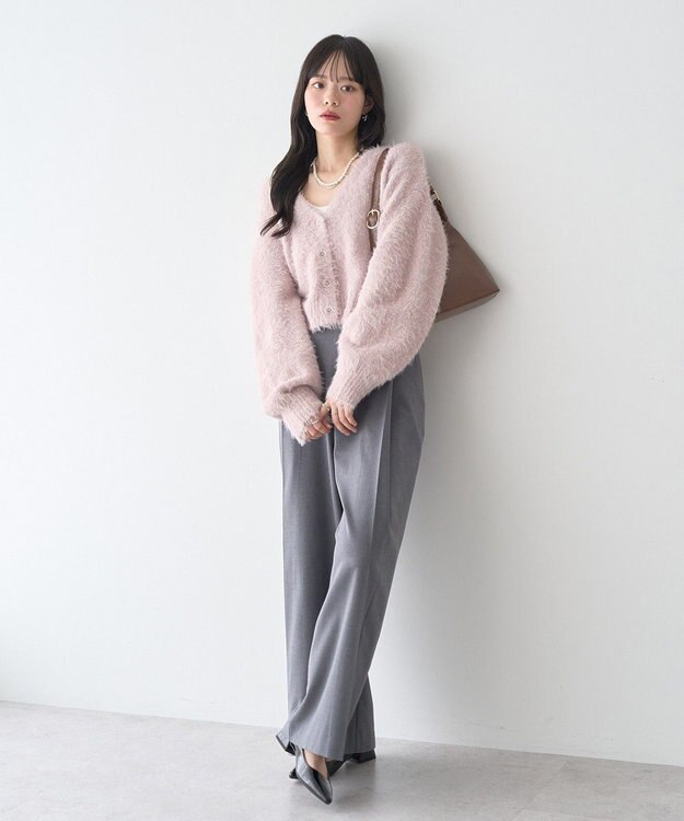 earth music&ecology ミックスカラーラメニットカーディガン Light Pink