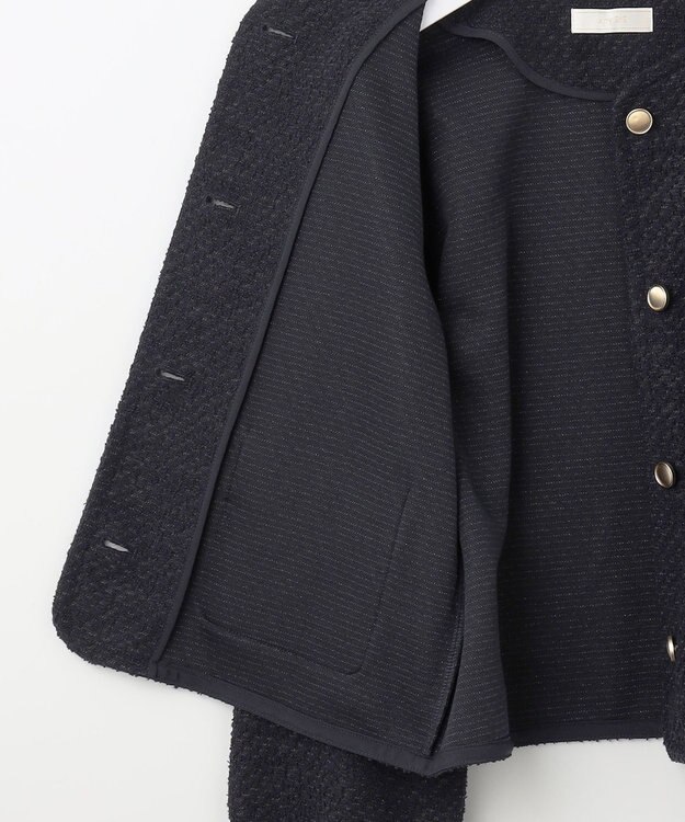 ANY SIS ネップツイード ジャケット ネイビー系