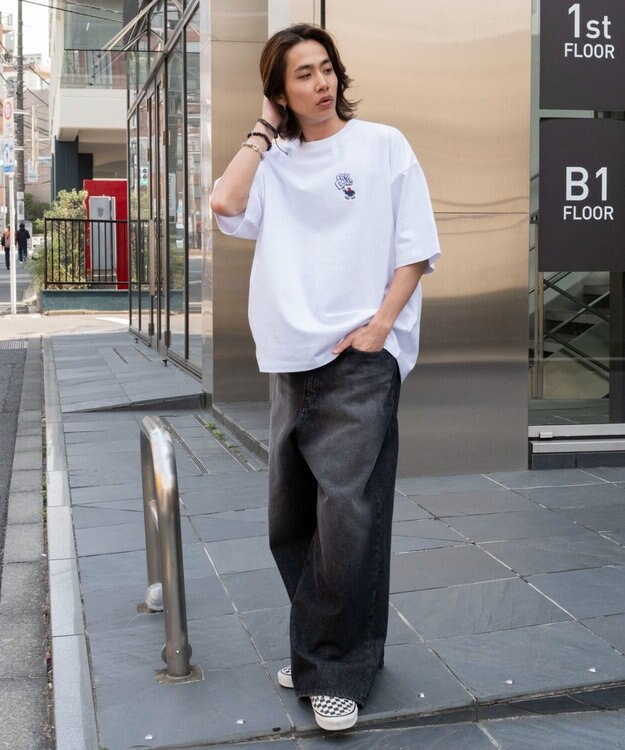 WEGO 【ユニセックス着用ITEM/SMLサイズ展開】別注BENDAVISワンポイントT（SS） ホワイト