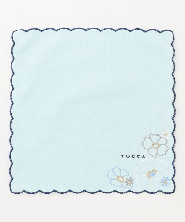 TOCCA CLASSY SCALLOPED TOWELCHIEF タオルハンカチ スカイブルー系
