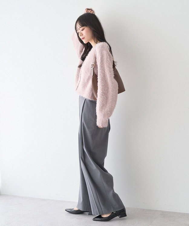 earth music&ecology ミックスカラーラメニットカーディガン Light Pink