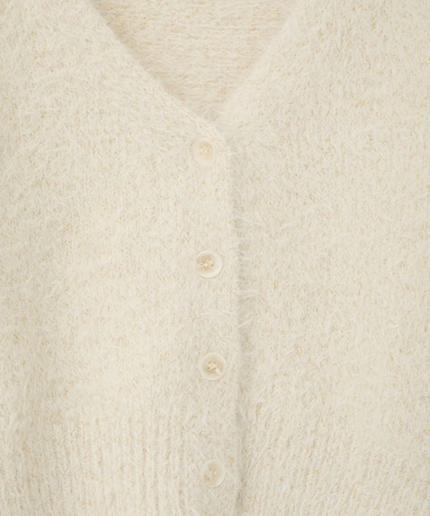 earth music&ecology ミックスカラーラメニットカーディガン Ivory