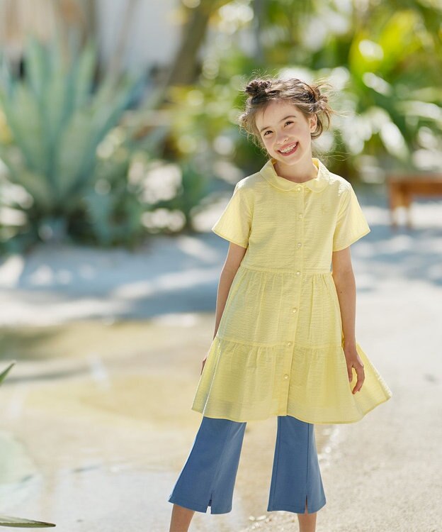 組曲 KIDS 【110-140㎝】フレアーデニムニット パンツ サックスブルー系